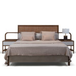 Cane Panel bed with Side table's